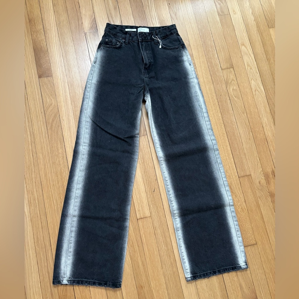 black with white stipe Bershka jeans